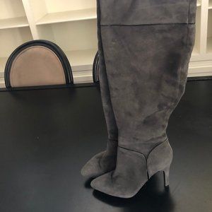 Enzo Angiolini Over the Knee Suede Boots Gray